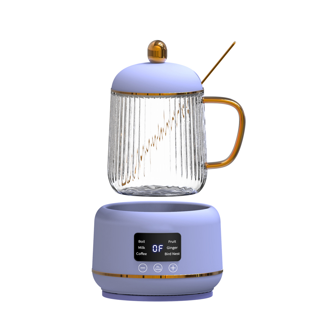 400ml Multifunction Healthy Temperature Adjustable Cordless High Borosilicate Glass Mini Electric Cup Kettle