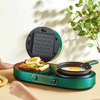 3 In 1 Easy Clean Nonstick Detachable Plates Press Grill Waffle Iron Panini Sandwich Breakfast Maker with Fry Pan