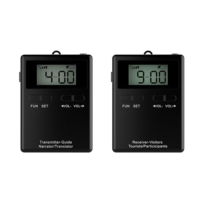 One Way Wireless Tour Guide System, 100channels Black RC8015 (1 Transmitter and 1 Receiver)