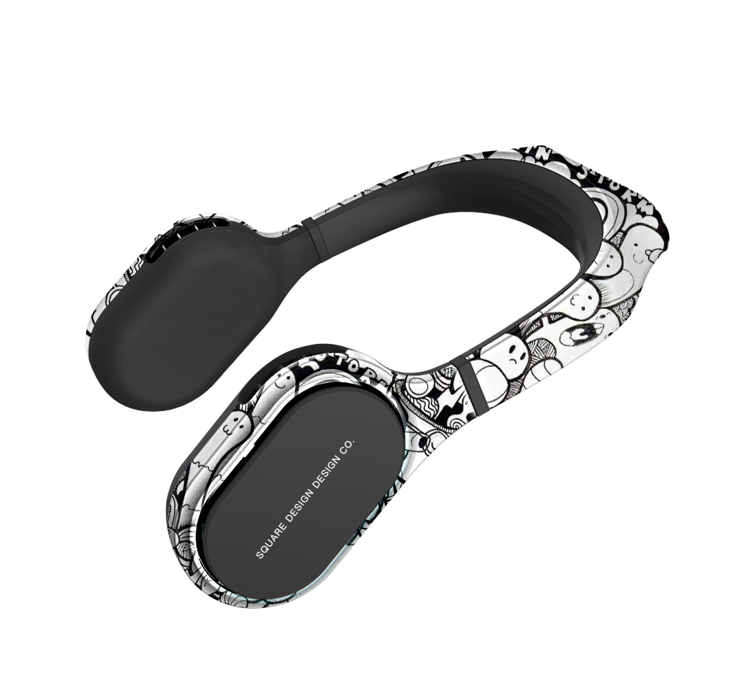 Negative Ion Hands Free Portable Wearable USB Rechargeable Neck Hanging Fan with Double Fan Head
